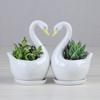 Настольное украшение Керамический Белый Лебедь Цветочный горшок Персонализированный Креативный Горшок для растений Имитация Милого Животного Ваза Спальня