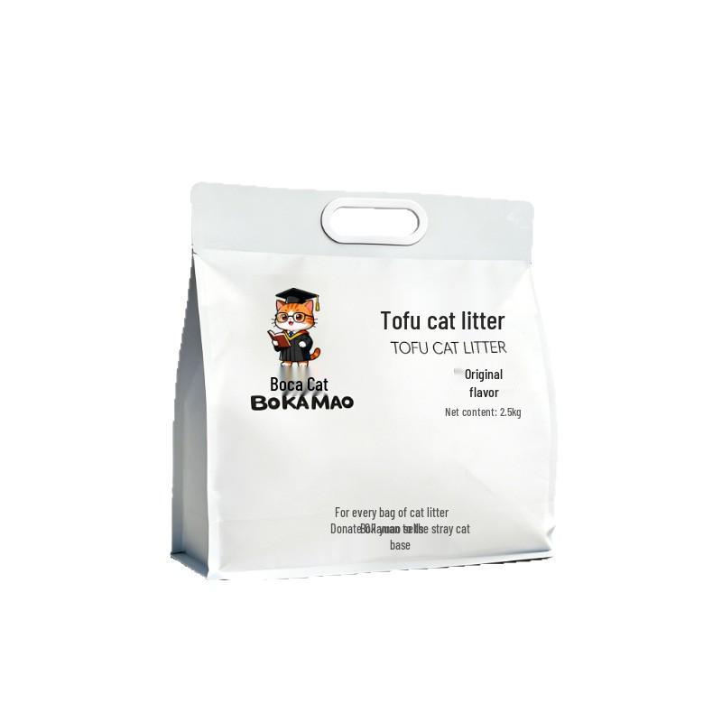 Кошачий наполнитель Boca Pure Tofu - Для дома, Без пыли, Сильная дезодорирующая способность, Антибактериальный, Мгновенное комкование, Оригинальный вкус