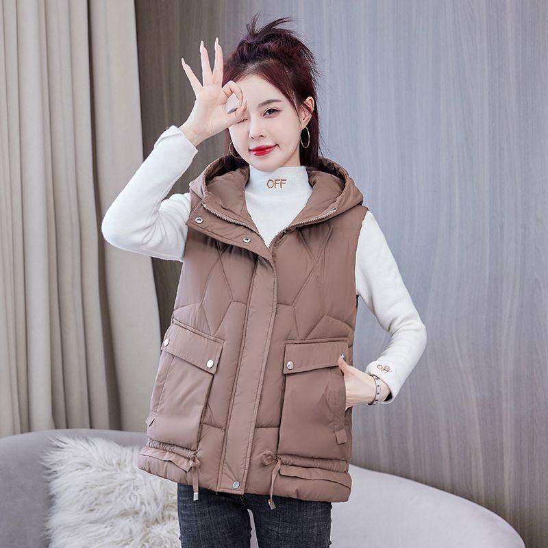 2024 новый жилет с хлопковой подкладкой на осень, зиму, осень и зима в корейском стиле, короткий жилет, свободное пальто, внешний жилет