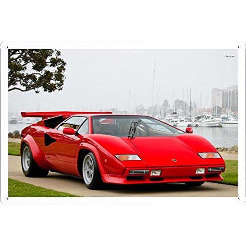 Автомобильные металлические жестяные таблички Плакат Декор стены спортивного автомобиля Винтажные художественные постеры Железная живопись для мужской комнаты Домашнего кафе Гаража Клуба Бара
