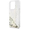 Guess Liquid Glitter Gold Stripes Case For Iphone 15 Pro - Transparent