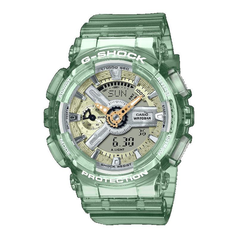 Casio Мужские часы G-SHOCK, смола, водостойкость 200 м, цифровые, ударопрочные, кварцевые, GMA-S110GS-3A