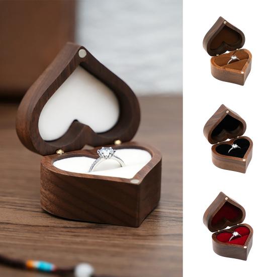 Ring Box Ultra-Light Item Storage Comfortable To Touch Love Heart Shaped Wedding Ring Box Jewelry Container for Home