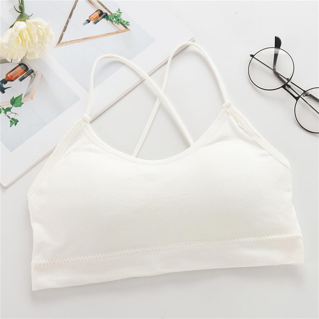 Cross Beauty Backless Undershirt With Bra Pads Wrap Chest Anti-glare Busting Bottoming Underwear Girls