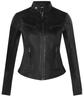 Women's Stylish Black Genuine Lambskin Leather Jacket Handmade Long Sleeve Biker