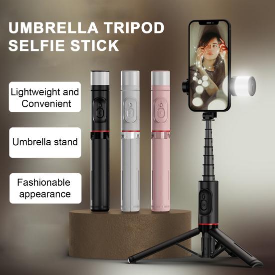 Палка для селфи Штатив с заполняющей подсветкой Телескопическая многофункциональная встроенная скрытая конструкция Вращающаяся на 360 градусов палка для селфи