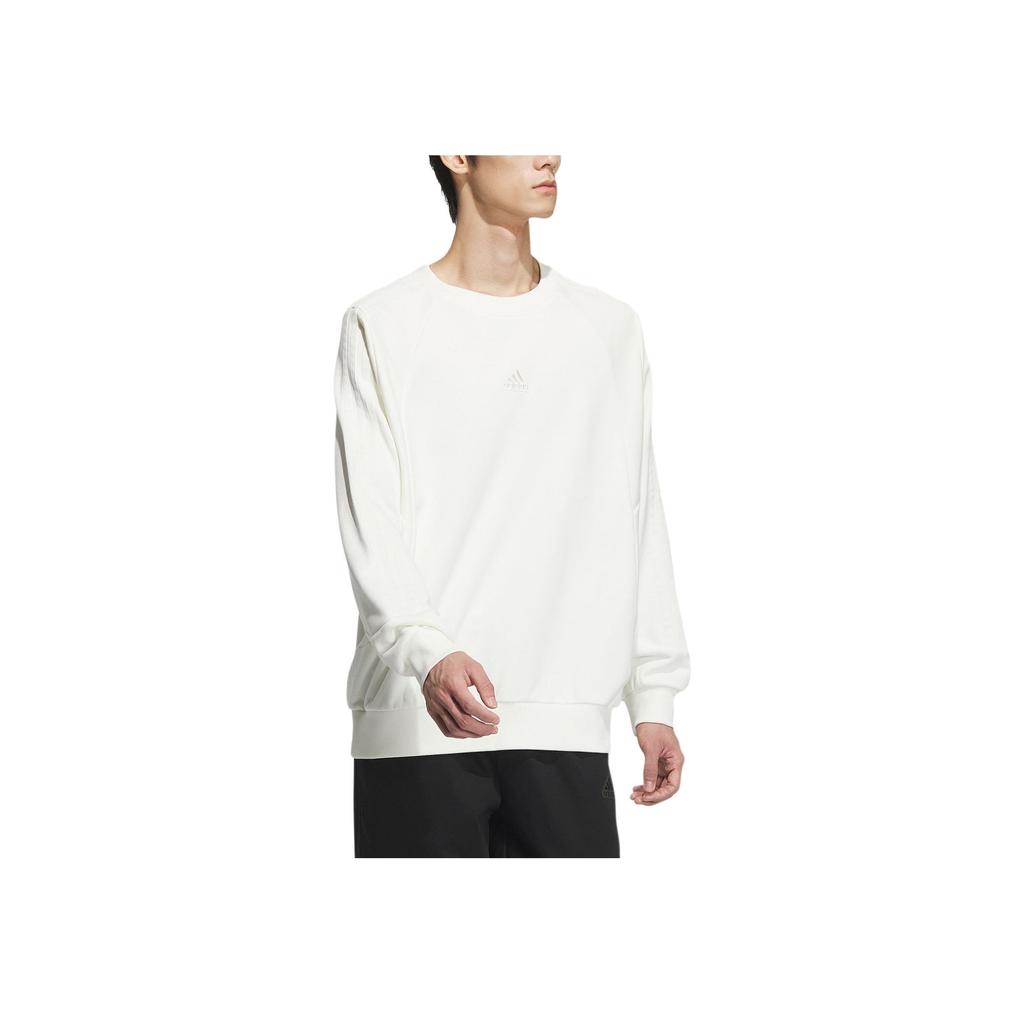 Adidas Solid Color Crew Neck Raglan Sweatshirt Men Sweatshirt Han-Jade-White JI6641