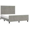 Bed Frame without Mattress Light Grey 140 x 190 cm Velvet