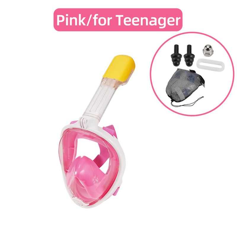 Детская маска для плавания с маской и трубкой на все лицо, противотуманный комплект снаряжения для подводного плавания, подводные очки, дыхательная система для детей и взрослых