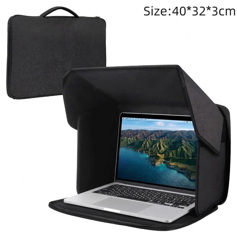 Laptop Sun Shade Privacy Cover Foldable Anti Glare Screen Hood Lightweight Portable for 12-17 Inch Notebooks Travel Daily Work