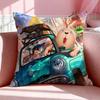 Мультяшная наволочка U-Usavich Дышащая льняная наволочка Летняя Без запаха Экологичная Невидимая молния Стирка