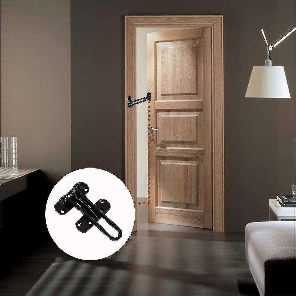 Swing Bar Door Lock Latch for Home Security, Door Guard Reinforcement Door Lock,Security for Kids,Black01 - CHUNCC