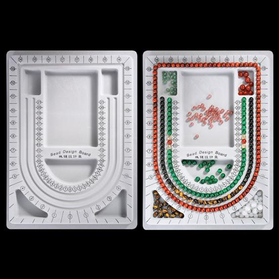 Bead Design Board DIY Jewelry Making Tray Flocked Bead Organizer Board for Necklace And Bracelet Beads Sorting And Stringing