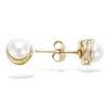 [R4238] - Позолоченные серьги «Перла» белое золото - 7 мм