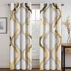 2pcs Geometric Abstract 3D Art Painting Curtain With Rod Pocket Mount Digital Printed Curtains Polyester Material Living Room