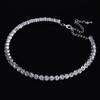 Elegant Rhinestone Collar Necklace - Single Row, Full Diamond Bridal Jewelry