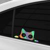 Автомобильная наклейка Мотоцикл Удивленный Кот Заглядывающий Стикер Забавные Виниловые Наклейки Водонепроницаемые Окно Милый Декор Авто Аксессуары 12x5см