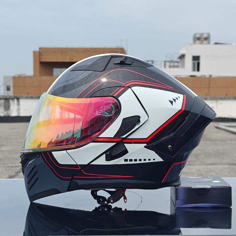 New Motorcycle Helmet Men's Face Helmet Women's Locomotive Full Helmet Summer Double Lens Universal In All Seasons