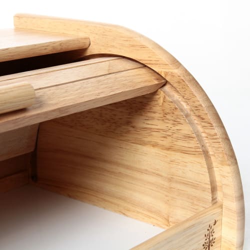 Fuji Boeki Хлебница, 33 см шириной x 23 см глубиной x 16 см высотой, Натуральное дерево, Кухонное хранение, Контейнер для хранения хлеба, Bonheur, 94381