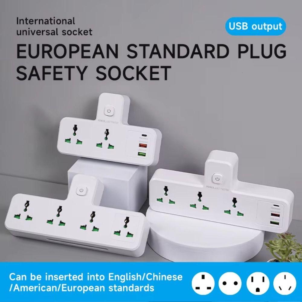 EU UK US Plug AC Outlet Power Strip Universal Plug-In Electrical Socket  Home Office