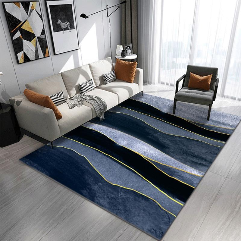 Europe Style Geometry Stripe Carpet Living Room Sofa Bedroom Bedside Study Kitchen Entrance Door Rug Non-slip Modern Decor Mat