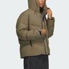 Adidas 800 Fill однотонный спортивный повседневный пуховик с капюшоном куртка унисекс оливково-зеленый IW0783