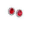 1Pair Jewelry Shiny Alloy/Plastic Charm Oval Colorful Zircon Crystal Stud Earrings Women