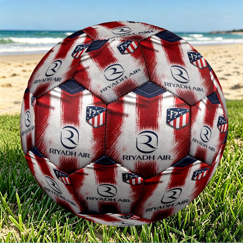 Atletico Madrid Print Size 5 Soccer Ball, PU Wear Resistant Football for Match Training and Daily Practice, Birthday Gift for Soccer Fans