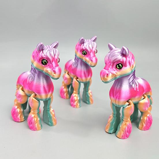 Игрушка Лошадь, напечатанная на 3D-принтере, Шарнирная лошадь с гибкими суставами, Стресс