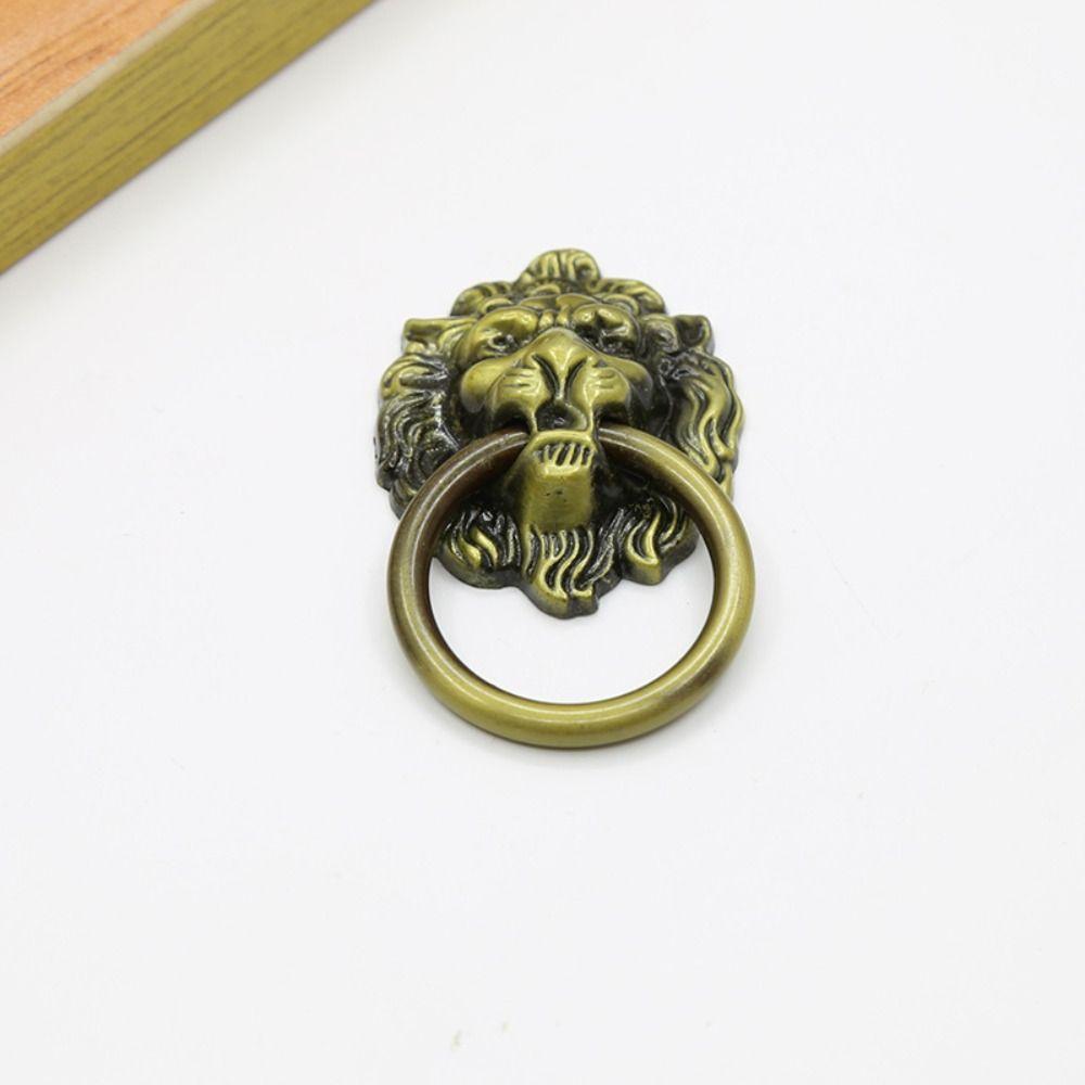 Классическая ручка в виде головы льва с одним отверстием, ручка для шкафа, ретро-антикварные дверные ручки для шкафа