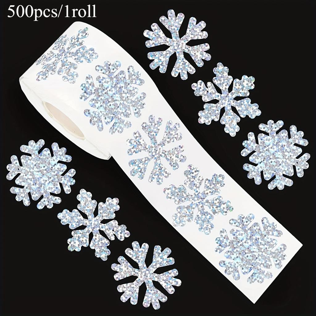 Shining Christmas Snowflake Stickers Sparkling Xmas Decals Christmas Stickers Holiday Decor Gifts Wrapping Scrapbooking Stickers