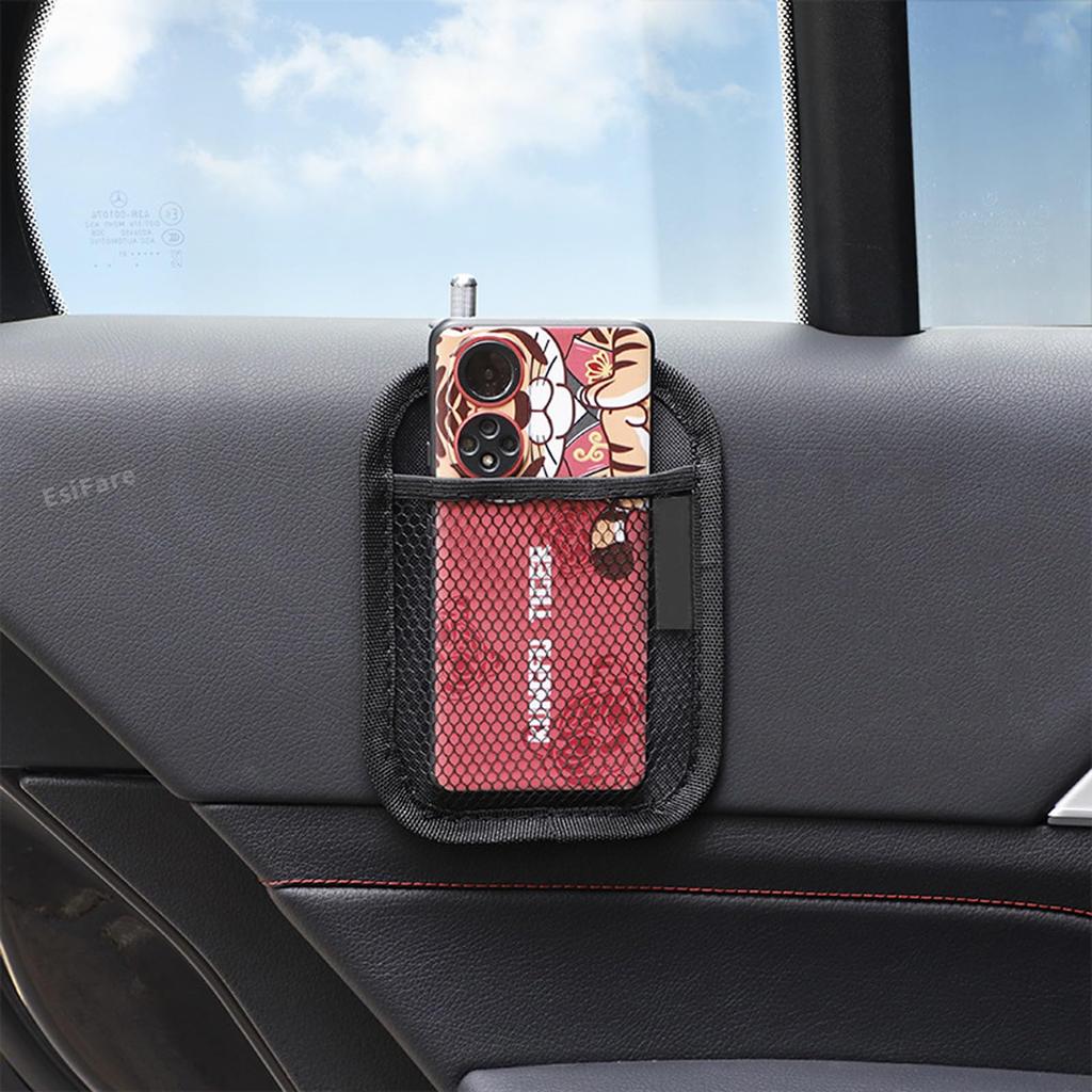 EsiFare Сумка-органайзер в автомобиль, Набор из 2 шт., Сетчатый карман на липучке, Черный, Карманы-органайзеры для автомобиля, Автомобиль