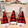 Cozy Red And Black Plaid Christmas Hat With Soft White Fur Pom Poms For Festive Cheer
