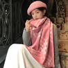 Pink Classic Checkered Scarf for Women Autumn and Winter Korean Style Scarf Shawl Long Warm and Thick