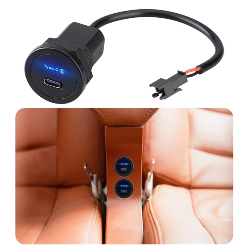Автомобильные зарядные розетки 12 В/24 В с портом Type C PD3.0, Панель USB для быстрой зарядки для грузовиков и автобусов