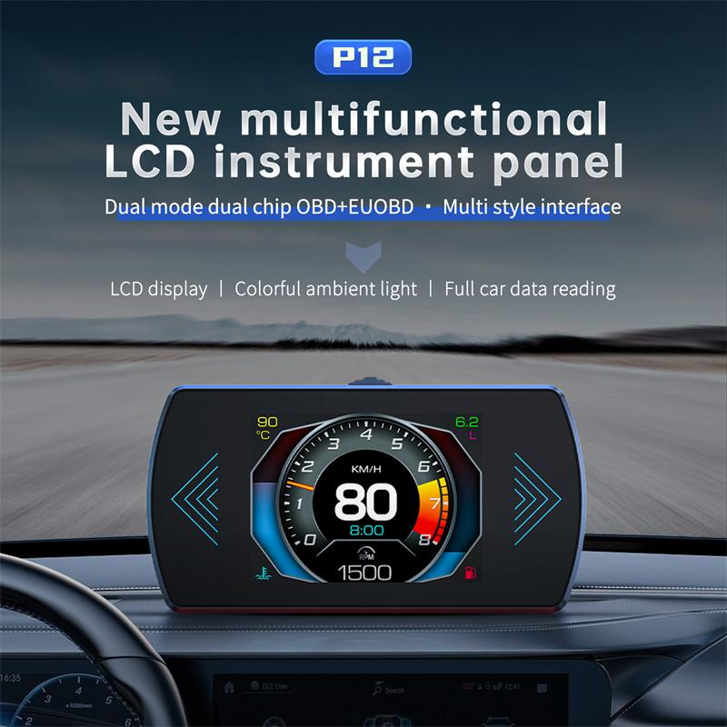 P12S Автомобильный Head Up Display Obd2 Двойная Система Для Hud Obd Автомобильный Датчик Умный Цифровой Измеритель Скорость Топливо Чтение Кода Ошибки Бортовой Компьютер