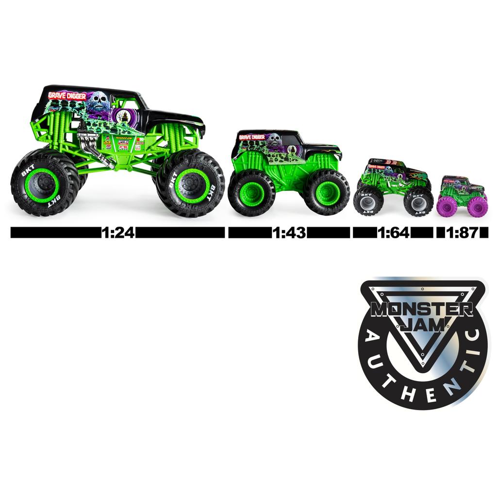 Official Monster Jam Grave Digger Monster Truck Collectible Diecast Vehicle, 1:24 Scale, Kids Toy, Ages 3+