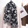 Autumn and Winter Imitation Cashmere Printed Collar Retro Tassel Scarf Women's Fashion Style Shawl Luxury Women's Scarf