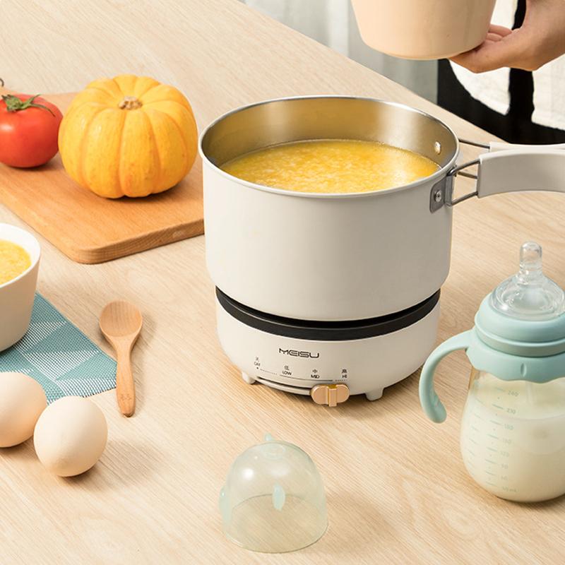 Folded Electric Cooking Pot Mini Portable Electric Skillet Split Type Frying Pan Travel Collapsed Multicooker Hotpot