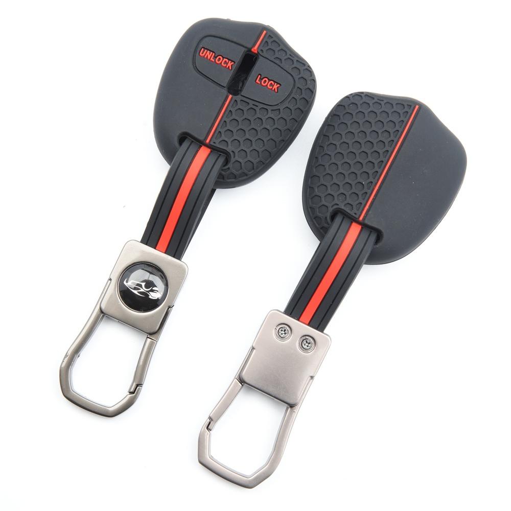 For Mitsubishi Silicone Key Fob Case Cover with keychain fit Mitsubishi Evolution Lancer EX Grandis Outlander Triton Pajero ASX
