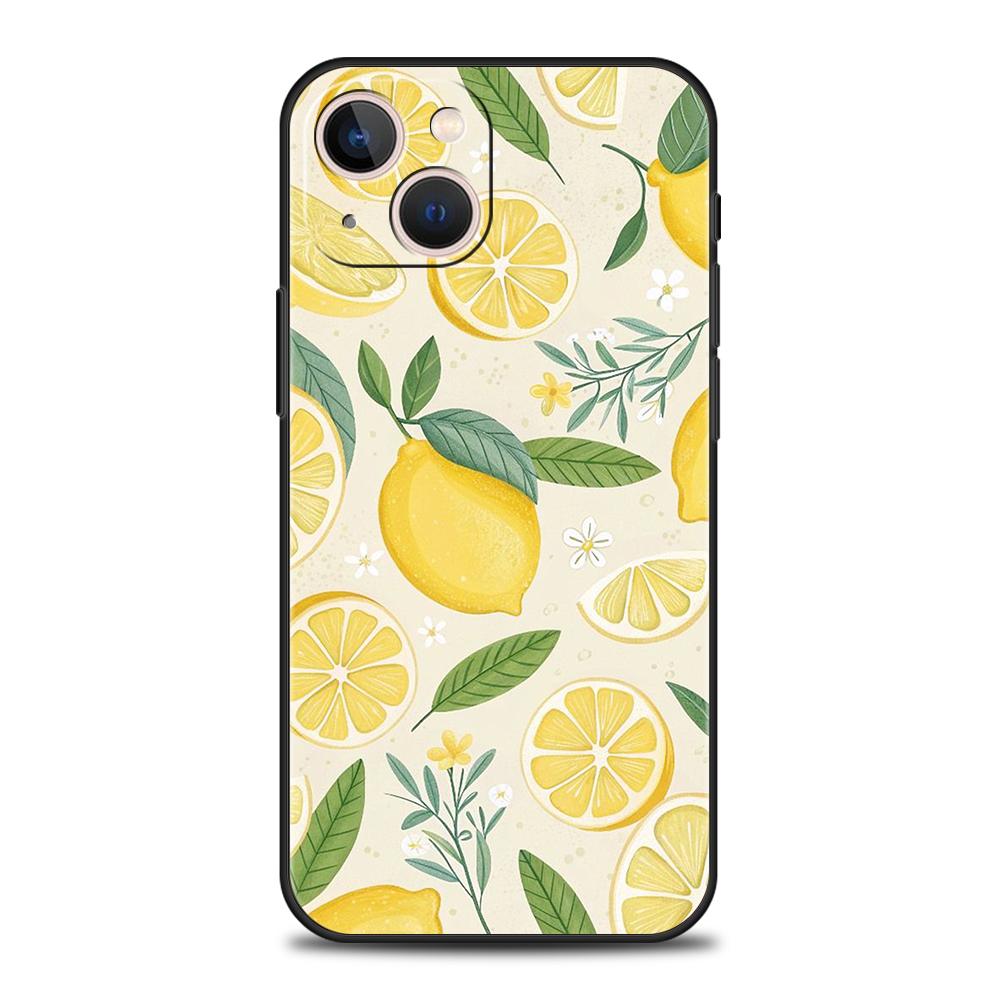 Phone Case Cover for iPhone 17 16 15 14 13 12 Pro Max 11 Pro Max 17 AIR Plus Soft TPU Shell Fresh Summer Fruit Lemon Cherry Bags