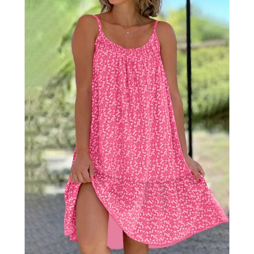 Summer Floral Sleeveless Suspender Dress