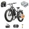 BURCHDA RX02 1500W 80 KM 26-inch Electric Mountain Bike 48V16AH Lithium Battery Fatbike Electric Bike for Adults Motorcycle