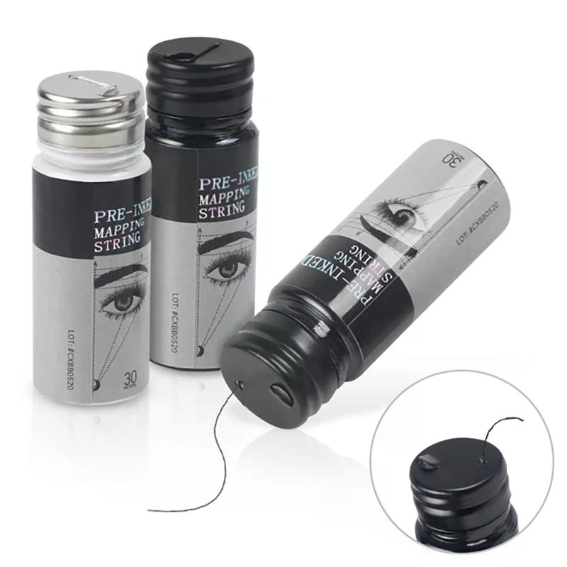 30m Black/White Microblading Mapping String Pre-Inked Eyebrow Marker Thread Tattoo Brows Pre Inked PMU Mapping String