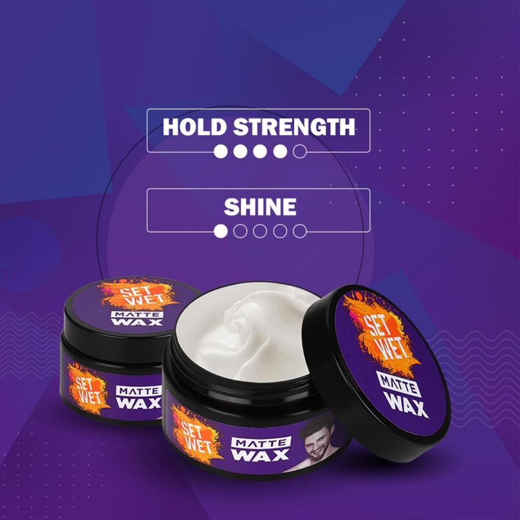 Set Wet Hair Wax For Men Matte Wax 60g Pack Of 1 Strong Hold Natural Matte Finish Restylable