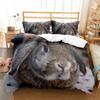 Милый кролик пододеяльник комплект животных полиэстер одеяло покрывало размер King Queen для детей мальчиков девочек комплект постельного белья с наволочкой