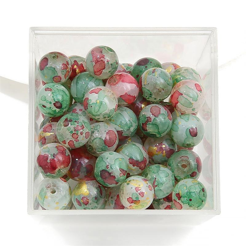 10 мм стеклянные бусины-попки Halo Inside Broken Round Бусины из глазури Ретро-бисер ручной работы Diy Ice Crack Jewelry Бусины-попки для изготовления ювелирных изделий