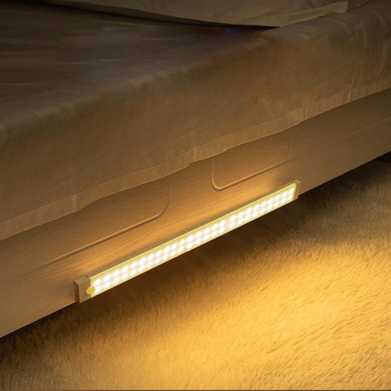 Светодиодный ночник с датчиком движения, светильник для шкафа, перезаряжаемый через USB, затемняющий светильник для шкафа, подсветка для кухни