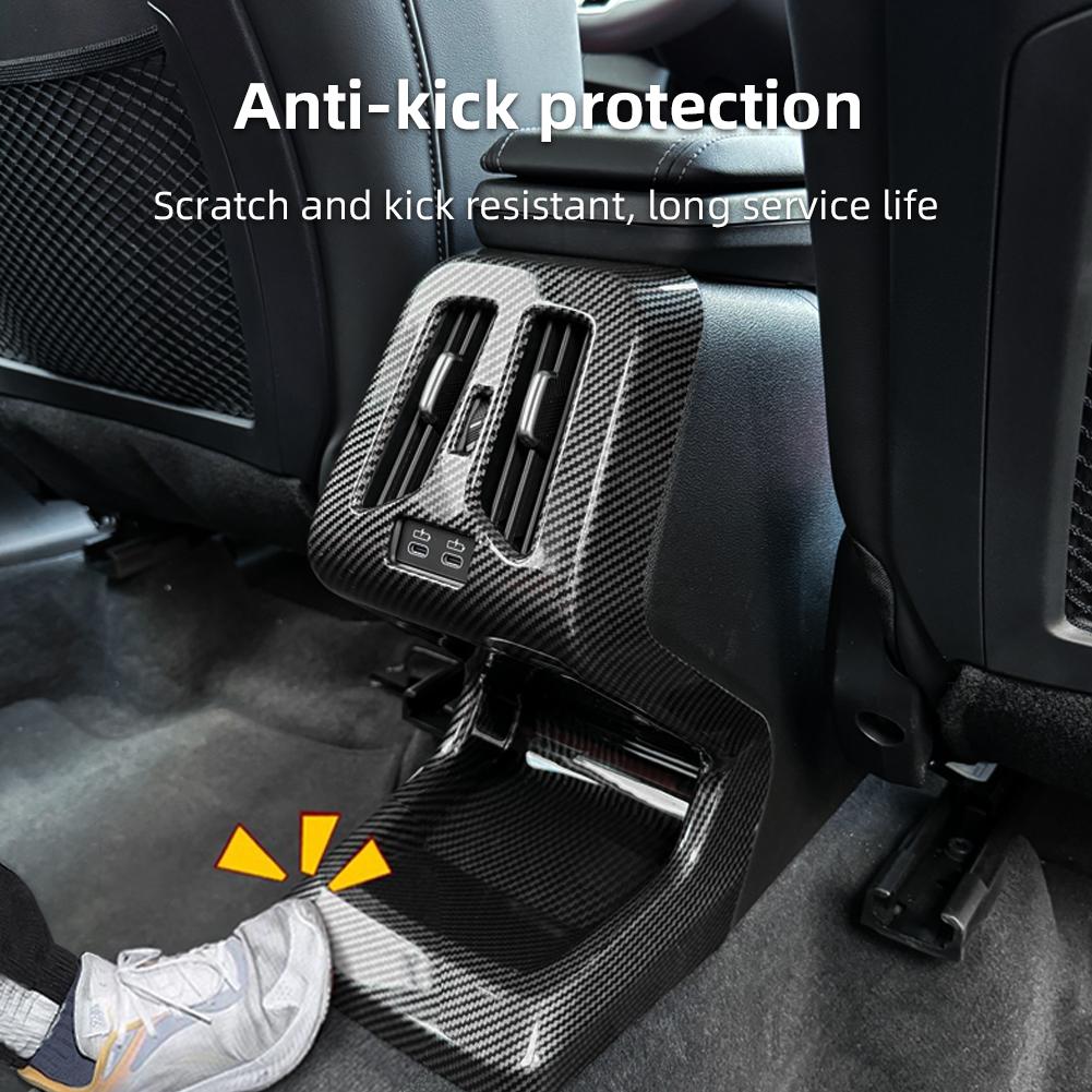 Car Rear Air Conditioning Outlet Vent Cover Trim Sticker Accessories Carbon Fiber ABS Style For BMW X1 U11 2023 2024 #469118