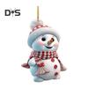 5 Pcs Christmas Snowman Pendant Acrylic Cartoon Snowman Hanging Ornaments Holiday Christmas Tree Hanging Snowmen for Home Decor